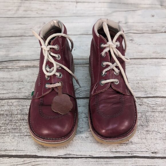 Kickers | Shoes | Kickers Kick Hi Boots Burgundy Leather 